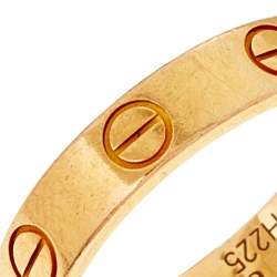 مملوكة مسبقًا Cartier Love 18K Yellow Gold Narrow Wedding Band Ring Size 50