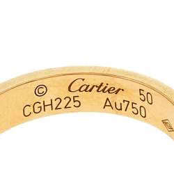 مملوكة مسبقًا Cartier Love 18K Yellow Gold Narrow Wedding Band Ring Size 50