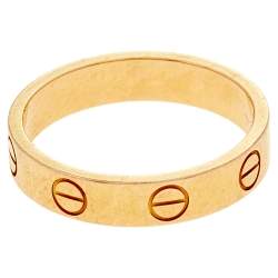 مملوكة مسبقًا Cartier Love 18K Yellow Gold Narrow Wedding Band Ring Size 50