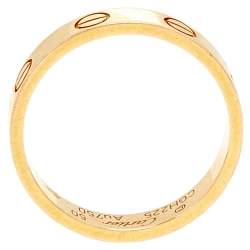 مملوكة مسبقًا Cartier Love 18K Yellow Gold Narrow Wedding Band Ring Size 50