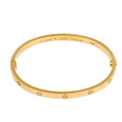 Pre Owned سوار كارتييه لوف ذهب أصفر عيار 18 رفيع مقاس 16