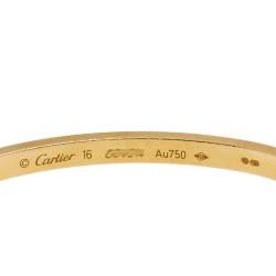 Pre Owned سوار كارتييه لوف ذهب أصفر عيار 18 رفيع مقاس 16
