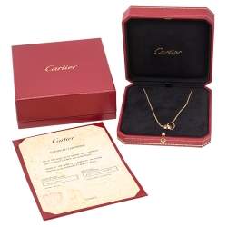 Pre Owned Cartier Love Interlocking Loop 18K Rose Gold Pendant Necklace