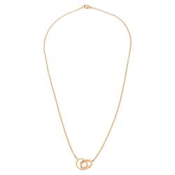 Pre Owned Cartier Love Interlocking Loop 18K Rose Gold Pendant Necklace