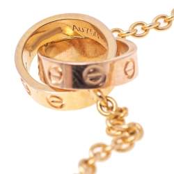 Pre Owned Cartier Love Interlocking Loop 18K Rose Gold Pendant Necklace
