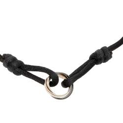 Pre Owned Cartier Trinity De Cartier Black Ceramic & 18k White Gold Adjustable Cord Bracelet