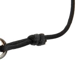 Pre Owned Cartier Trinity De Cartier Black Ceramic & 18k White Gold Adjustable Cord Bracelet