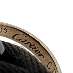 Pre Owned Cartier Trinity De Cartier Black Ceramic & 18k White Gold Adjustable Cord Bracelet