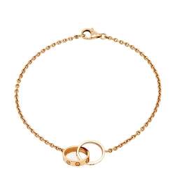 Pre Owned Cartier Love Interlocking 2 Loop 18K Rose Gold Bracelet