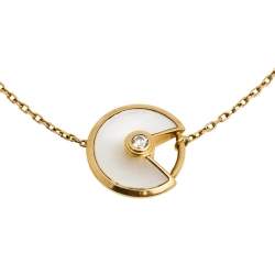 Pre Owned Cartier Amulette de Cartier Mother of Pearl 18K Yellow Gold Bracelet XS