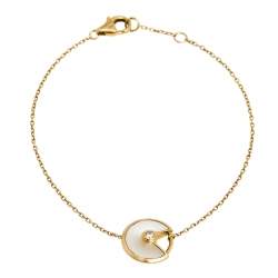 Pre Owned Cartier Amulette de Cartier Mother of Pearl 18K Yellow Gold Bracelet XS