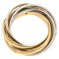 Pre Owned خاتم كارتييه ترينيتي ذهب عيار 18 ثلاثي اللون مقاس 54