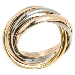 Pre Owned خاتم كارتييه ترينيتي ذهب عيار 18 ثلاثي اللون مقاس 54