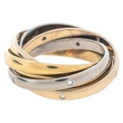 Pre Owned خاتم كارتييه ترينيتي ذهب عيار 18 ثلاثي اللون مقاس 54