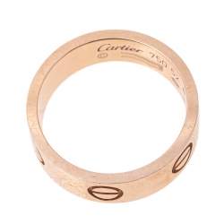 مملوكة مسبقًا Cartier Love 18K Rose Gold Band Ring Size 52