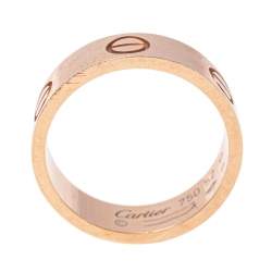 مملوكة مسبقًا Cartier Love 18K Rose Gold Band Ring Size 52