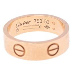مملوكة مسبقًا Cartier Love 18K Rose Gold Band Ring Size 52