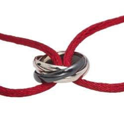 Pre Owned سوار كارتييه ترينيتي دي كارتييه سيراميك أسود ذهب أبيض عيار 18 بحبل قابل للضبط