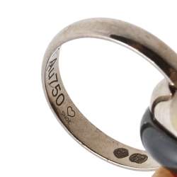 Pre Owned سوار كارتييه ترينيتي دي كارتييه سيراميك أسود ذهب أبيض عيار 18 بحبل قابل للضبط