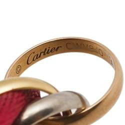 مملوكة مسبقًا Cartier Trinity de Cartier 18K Three Tone Gold Adjustable Red Cord Bracelet