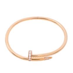 مملوكة مسبقًا Cartier Juste un Clou Diamond 18k Rose Gold Cuff Bracelet 17