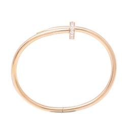 مملوكة مسبقًا Cartier Juste un Clou Diamond 18k Rose Gold Cuff Bracelet 17