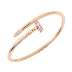 مملوكة مسبقًا Cartier Juste un Clou Diamond 18k Rose Gold Cuff Bracelet 17