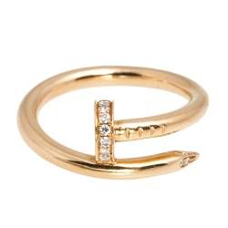 مملوكة مسبقًا Cartier Juste un Clou Diamond 18K Rose Gold Ring Size 58