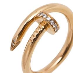 مملوكة مسبقًا Cartier Juste un Clou Diamond 18K Rose Gold Ring Size 58