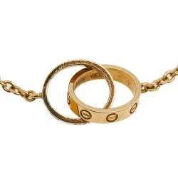 مملوكة مسبقًا Cartier Love Interlocking 2 Hoops 18K Yellow Gold Bracelet