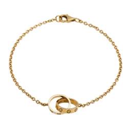 مملوكة مسبقًا Cartier Love Interlocking 2 Hoops 18K Yellow Gold Bracelet