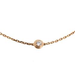 Pre Owned Cartier Diamant Legers Diamond 18k Rose Gold Bracelet XS