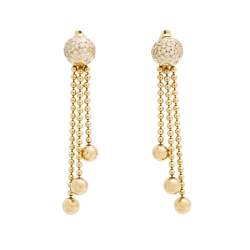 مملوكة مسبقًا Cartier Draperie Diamond 18k Yellow Gold Tassel Long Earrings