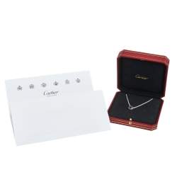 Pre Owned قلادة كارتييه لوف حلقتين متداخلتين ذهب أبيض عيار 18