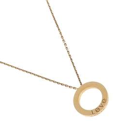 Pre Owned Cartier Love 18K Yellow Gold Pendant Necklace