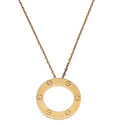 Pre Owned Cartier Love 18K Yellow Gold Pendant Necklace