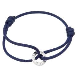 مملوكة مسبقًا Cartier Love Charity Diamond 18K White Gold Adjustable Cord Bracelet 