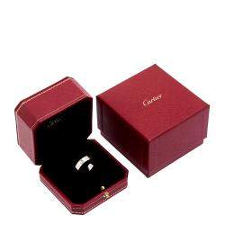 Pre Owned Cartier Love 18K White Gold Band Ring Size 63 