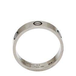 Pre Owned Cartier Love 18K White Gold Band Ring Size 63 