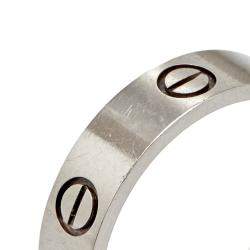 Pre Owned Cartier Love 18K White Gold Band Ring Size 63 