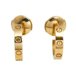 Pre Owned Cartier Love 18K Yellow Gold Huggie Earrings