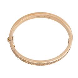 Cartier Love Paved Diamond 18K Rose Gold Cuff Bracelet 16