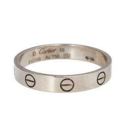 Pre Owned خاتم كفاف كارتييه لوف ذهب أبيض عيار 18 رفيع مقاس 59