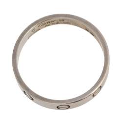 Pre Owned خاتم كفاف كارتييه لوف ذهب أبيض عيار 18 رفيع مقاس 59