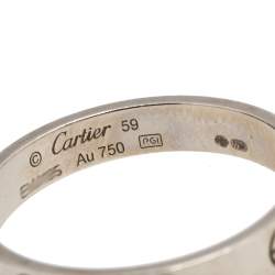 Pre Owned خاتم كفاف كارتييه لوف ذهب أبيض عيار 18 رفيع مقاس 59