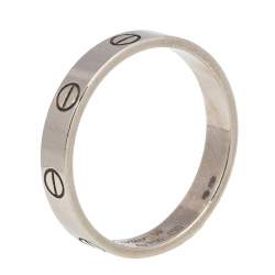 Pre Owned Cartier Love 18K White Gold Narrow Wedding Band Ring Size 59