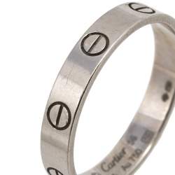 Pre Owned خاتم كفاف كارتييه لوف ذهب أبيض عيار 18 رفيع مقاس 59