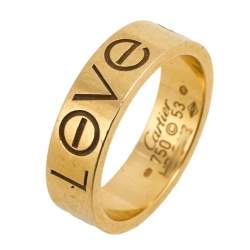 Pre Owned Cartier Love 18K Yellow Gold Band Ring Size 53