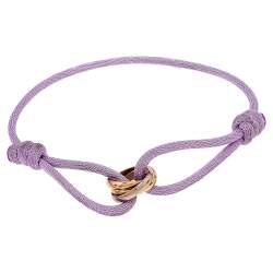 Pre Owned Cartier Trinity 18K Three Tone Gold Adjustable Cord Bracelet