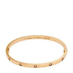 مملوكة مسبقًا Cartier Love 10 Diamond 18K Rose Gold Narrow SM Bracelet 17